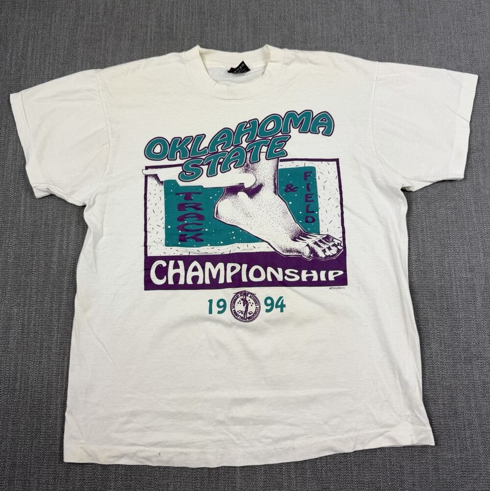 Vintage 1994 Oklahoma State Track & Field Championship T Shirt Large USA